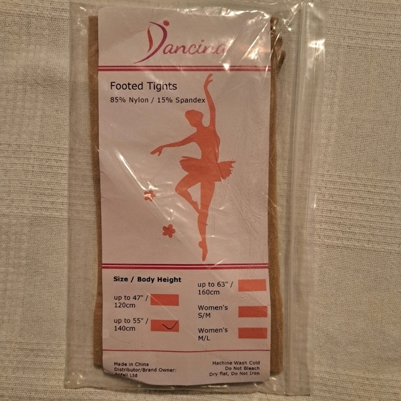Dancina girls footed tights, 140cm 6-8 years, New - Picture 1 of 4